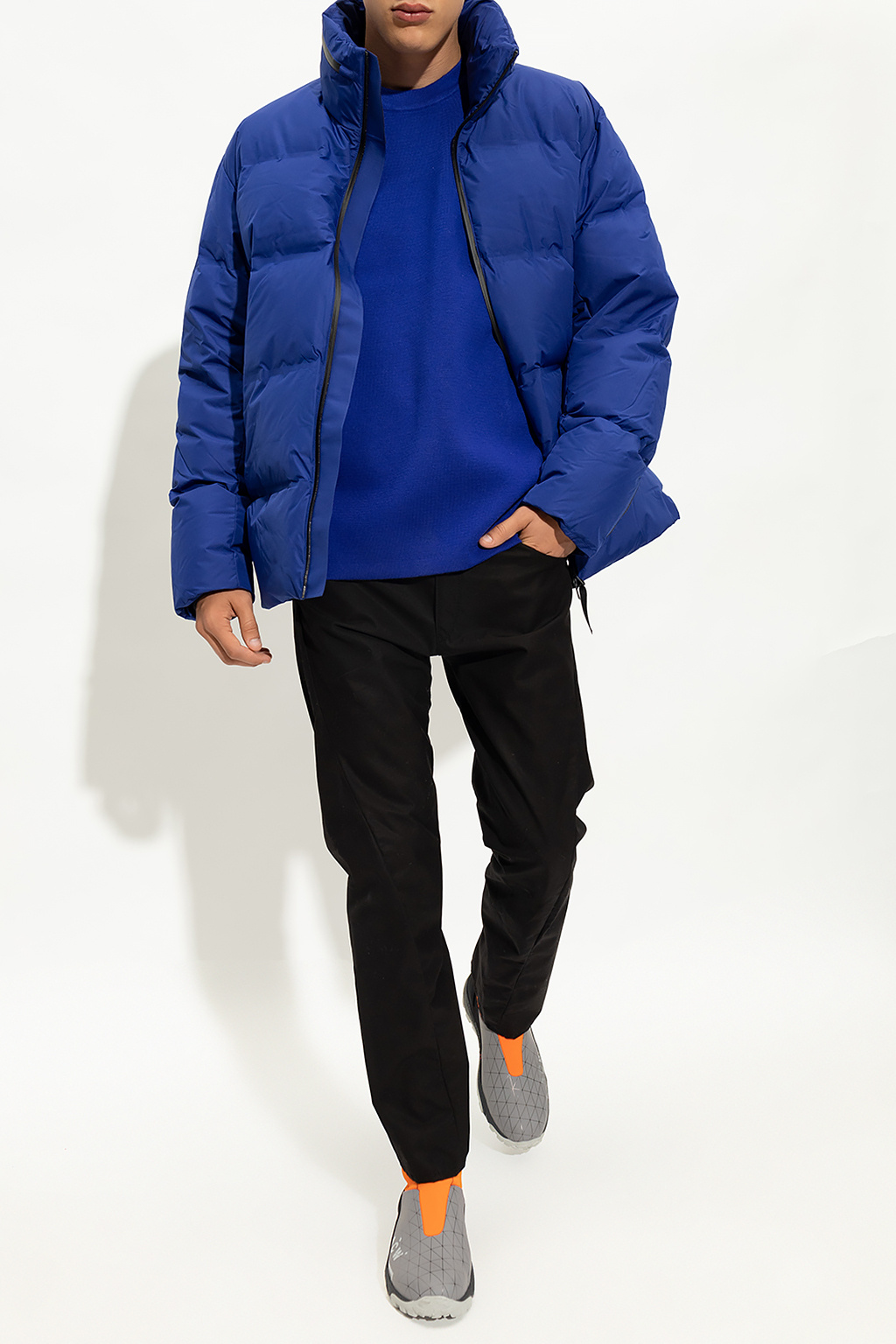 SchaferandweinerShops KR Blue Down jacket Norse Projects Dsquared2 check print puffer jacket